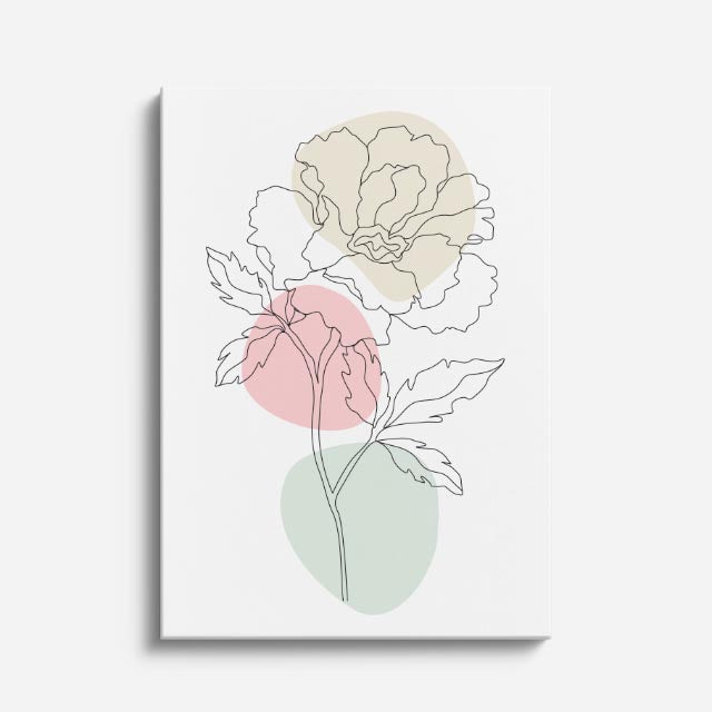 cuadro canvas floral y botanico flor tricolor estilo contemporaneo