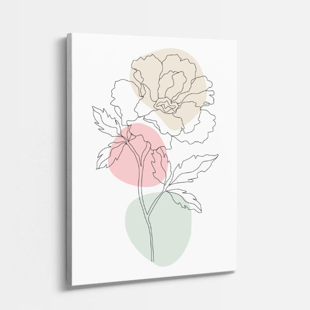cuadro canvas floral y botanico flor tricolor estilo contemporaneo