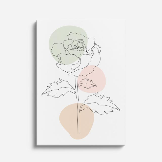 cuadro canvas floral y botanico rosa de salvia estilo contemporaneo