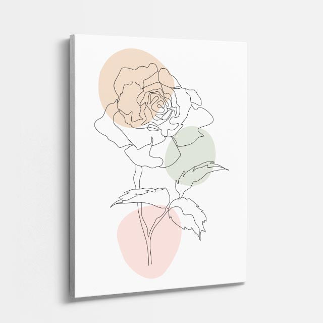 cuadro canvas floral y botanico rosa melocoton estilo contemporaneo