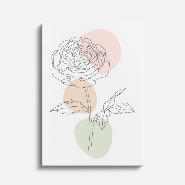 cuadro canvas floral y botanico rosa bruma estilo contemporaneo