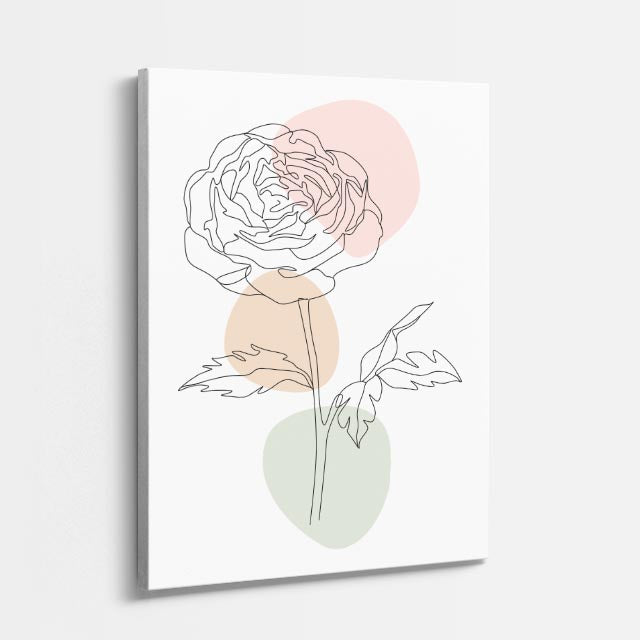 cuadro canvas floral y botanico rosa bruma estilo contemporaneo