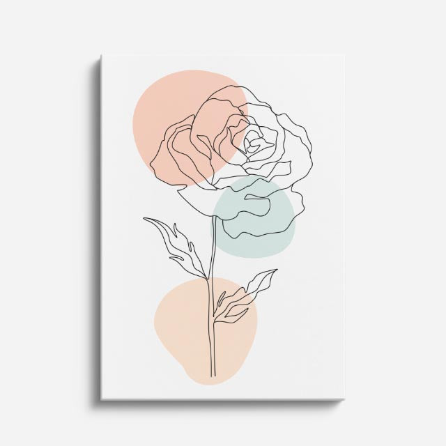 cuadro canvas floral y botanico rosa balance estilo contemporaneo