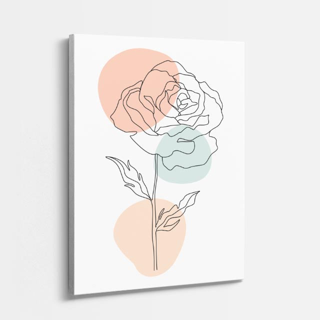 cuadro canvas floral y botanico rosa balance estilo contemporaneo