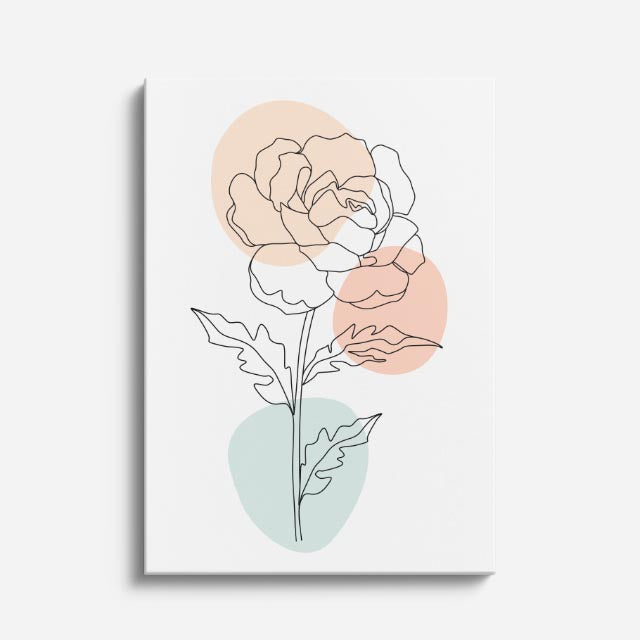 cuadro canvas floral y botanico rosa pastel doble estilo contemporaneo