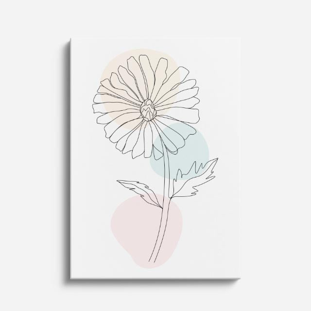 cuadro canvas floral y botanico margarita nube estilo contemporaneo