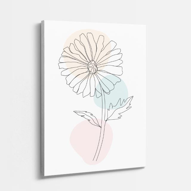 cuadro canvas floral y botanico margarita nube estilo contemporaneo