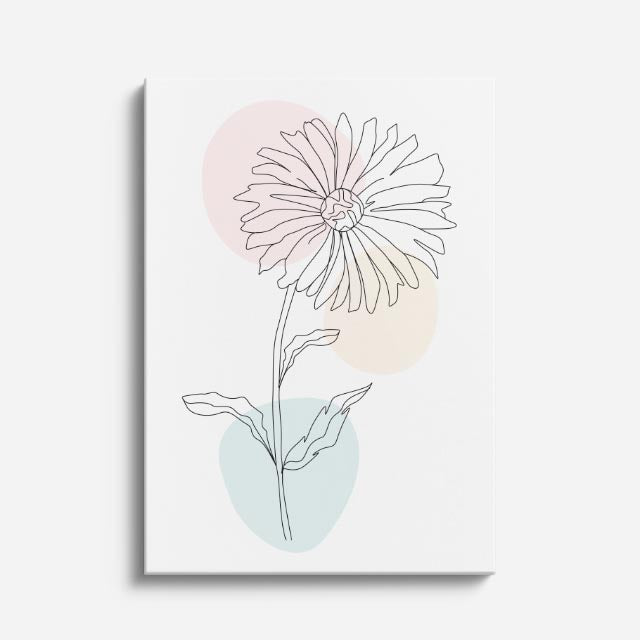 cuadro canvas floral y botanico margarita rosa estilo contemporaneo
