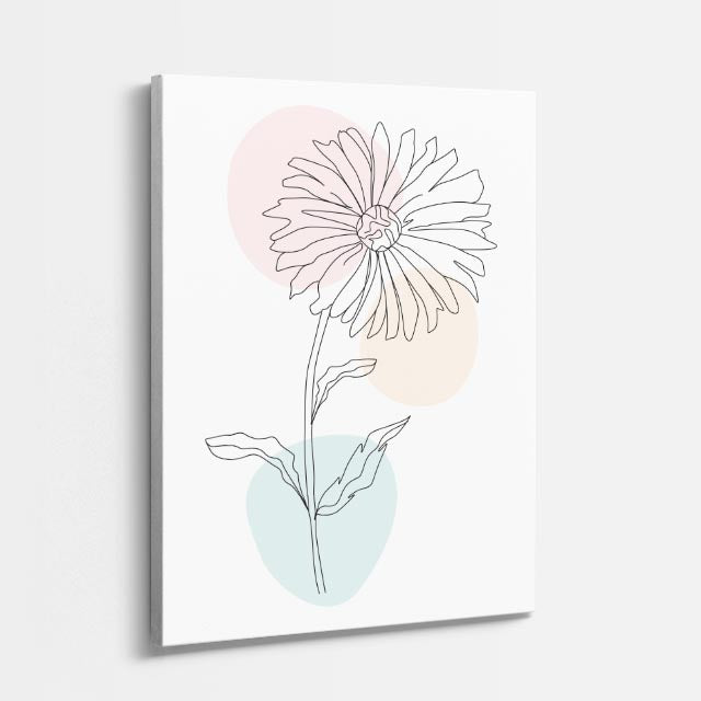 cuadro canvas floral y botanico margarita rosa estilo contemporaneo