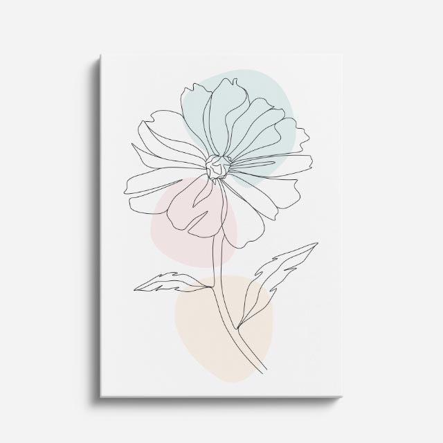 cuadro canvas floral y botanico margarita hielo estilo contemporaneo