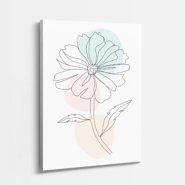 cuadro canvas floral y botanico margarita hielo estilo contemporaneo
