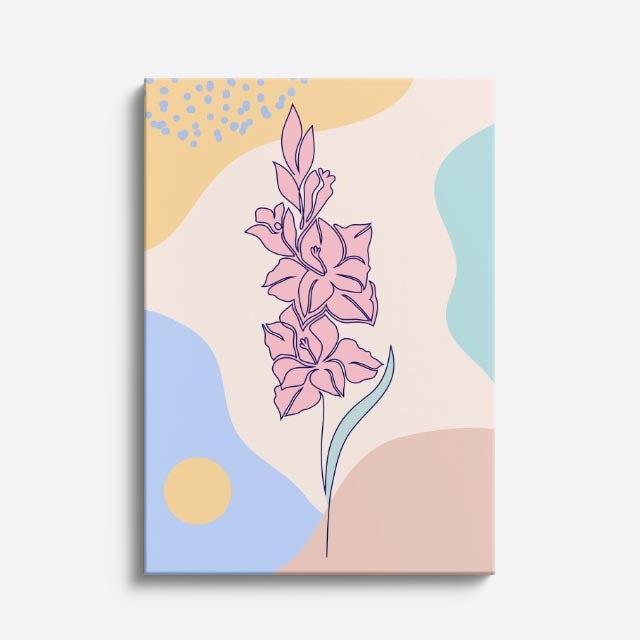cuadro canvas floral y botanico espiga lila estilo contemporaneo