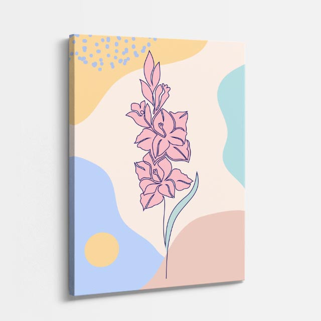 cuadro canvas floral y botanico espiga lila estilo contemporaneo