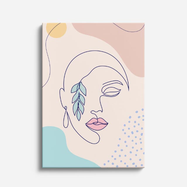 cuadro canvas floral y botanico rostro botanico pop estilo contemporaneo