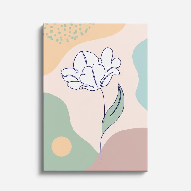 cuadro canvas floral y botanico flor del sol estilo contemporaneo