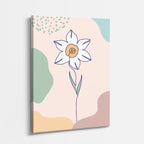 cuadro canvas floral y botanico narciso pastel estilo contemporaneo