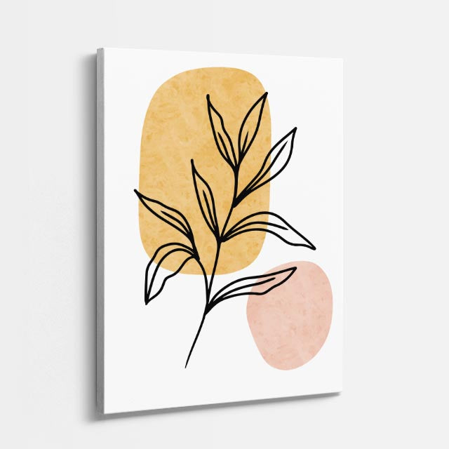 cuadro canvas floral y botanico tallo mostaza estilo contemporaneo