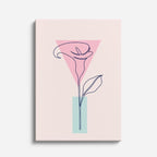 cuadro canvas floral y botanico lirio rosa estilo contemporaneo