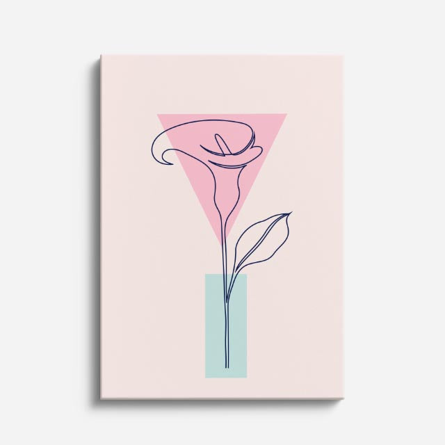 cuadro canvas floral y botanico lirio rosa estilo contemporaneo