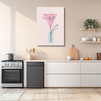 cuadro canvas floral y botanico lirio rosa estilo contemporaneo