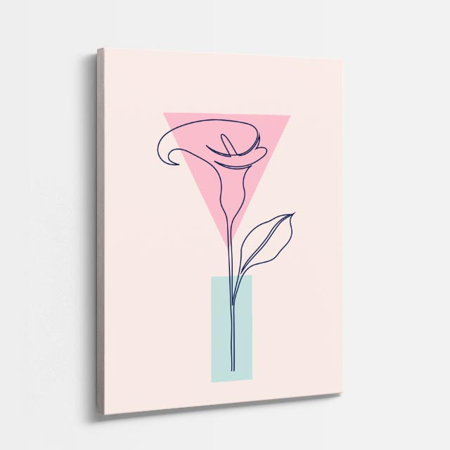 cuadro canvas floral y botanico lirio rosa estilo contemporaneo