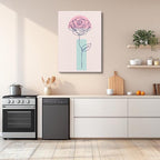 cuadro canvas floral y botanico rosa geometrica estilo contemporaneo