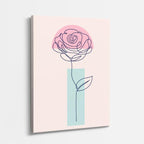 cuadro canvas floral y botanico rosa geometrica estilo contemporaneo