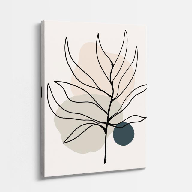 cuadro canvas floral y botanico rama arena estilo contemporaneo