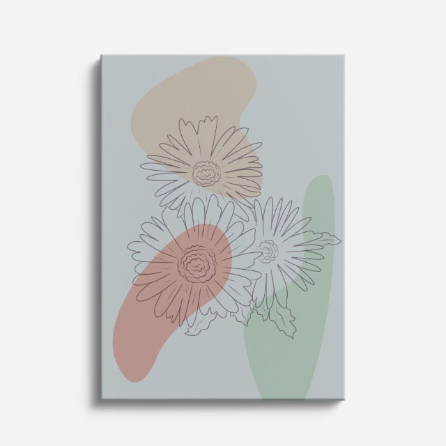 cuadro canvas floral y botanico margaritas bruma estilo contemporaneo