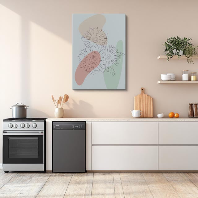 cuadro canvas floral y botanico margaritas bruma estilo contemporaneo