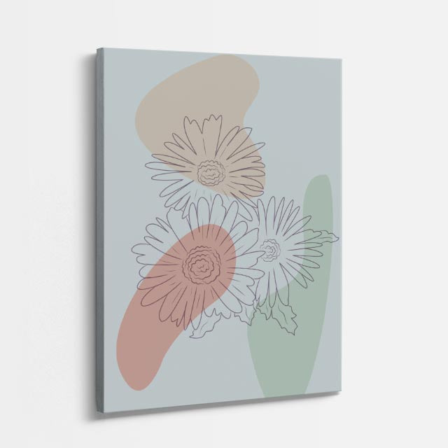 cuadro canvas floral y botanico margaritas bruma estilo contemporaneo