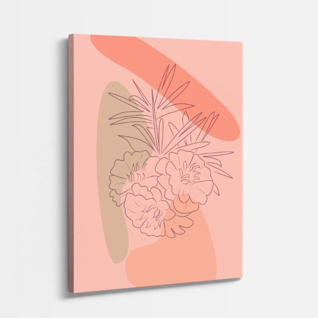 cuadro canvas floral y botanico bouquet coral estilo contemporaneo