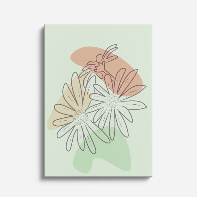 cuadro canvas floral y botanico flores salvia estilo contemporaneo