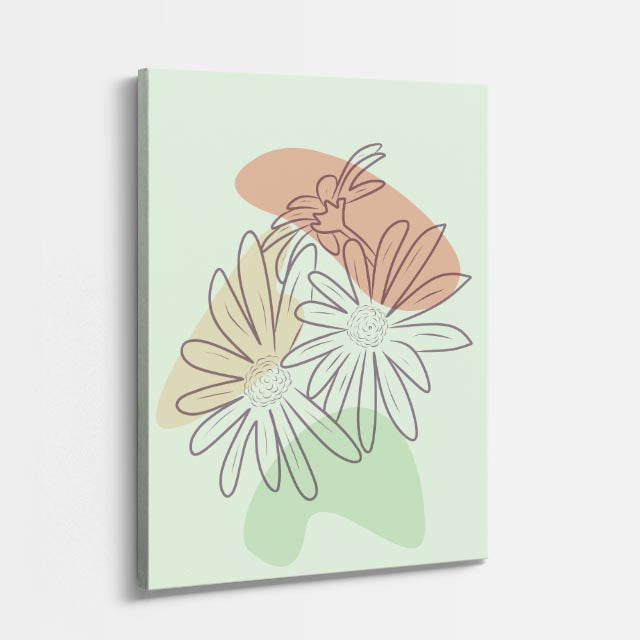 cuadro canvas floral y botanico flores salvia estilo contemporaneo