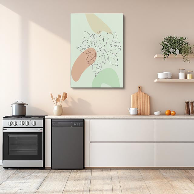 cuadro canvas floral y botanico lirio salvia estilo contemporaneo