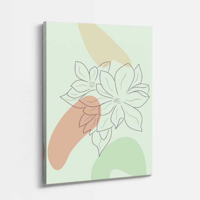 cuadro canvas floral y botanico lirio salvia estilo contemporaneo