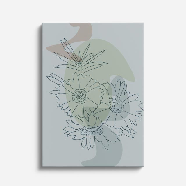 cuadro canvas floral y botanico ramo de niebla estilo contemporaneo
