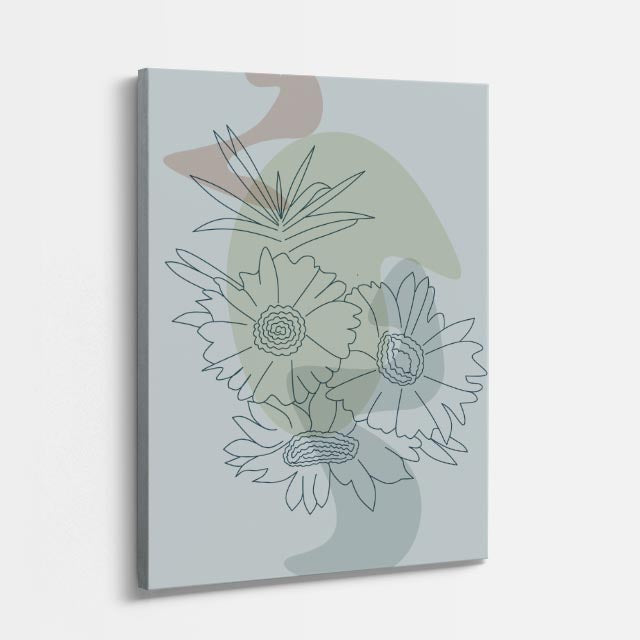 cuadro canvas floral y botanico ramo de niebla estilo contemporaneo