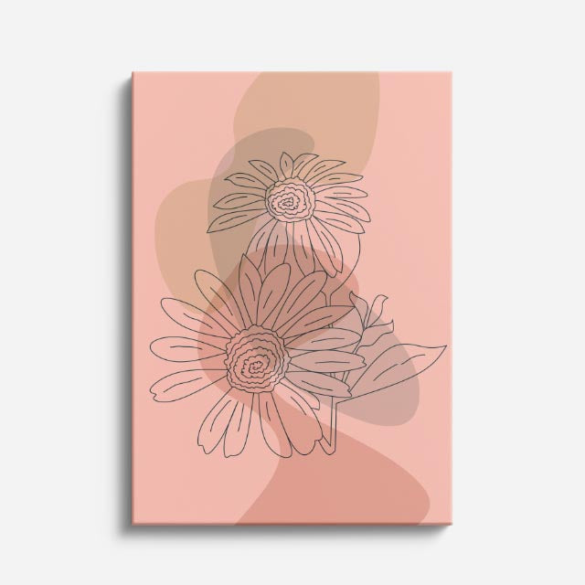 cuadro canvas floral y botanico margaritas rubor estilo contemporaneo