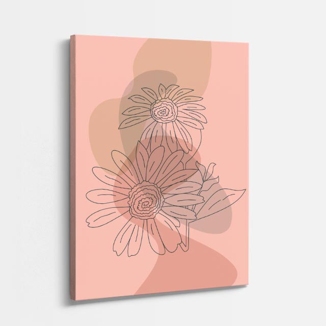 cuadro canvas floral y botanico margaritas rubor estilo contemporaneo