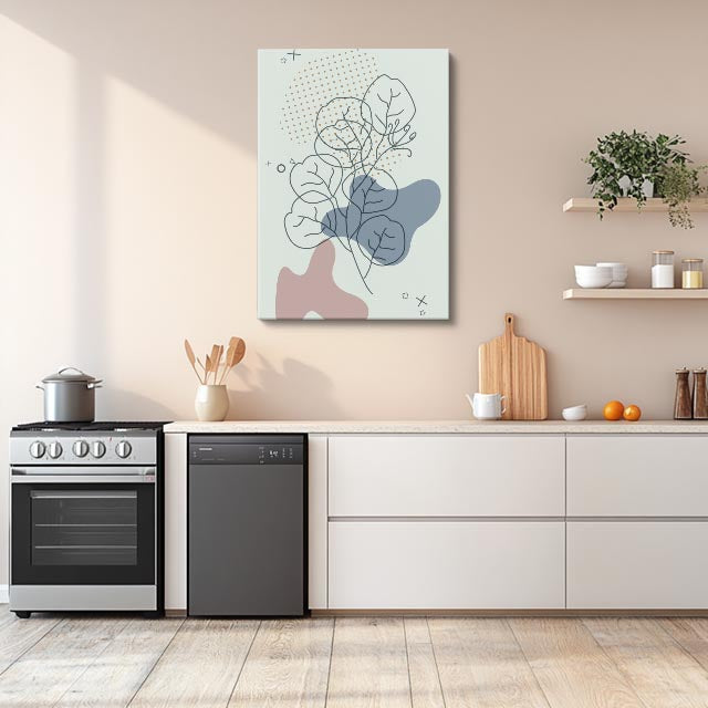 cuadro canvas floral y botanico jardin indigo estilo contemporaneo