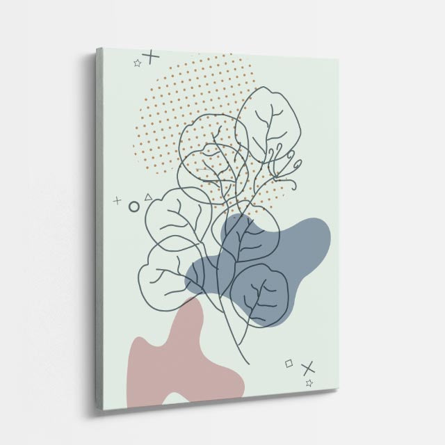 cuadro canvas floral y botanico jardin indigo estilo contemporaneo