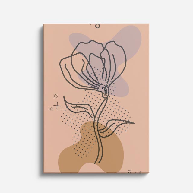 cuadro canvas floral y botanico flor arcilla estilo contemporaneo