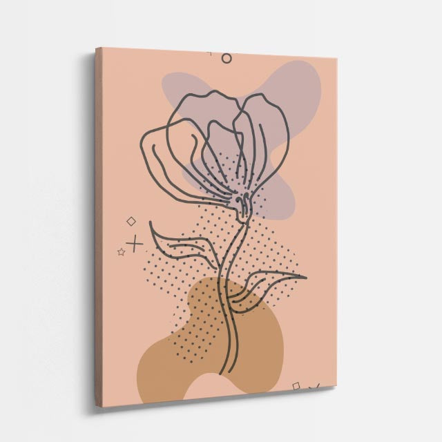 cuadro canvas floral y botanico flor arcilla estilo contemporaneo