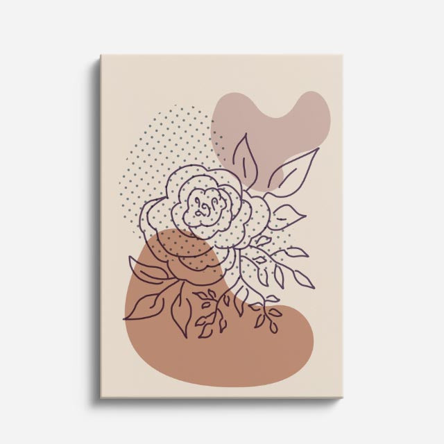 cuadro canvas floral y botanico rosa vintage estilo contemporaneo