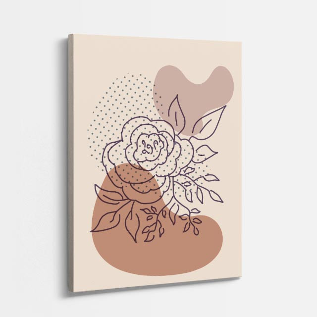 cuadro canvas floral y botanico rosa vintage estilo contemporaneo