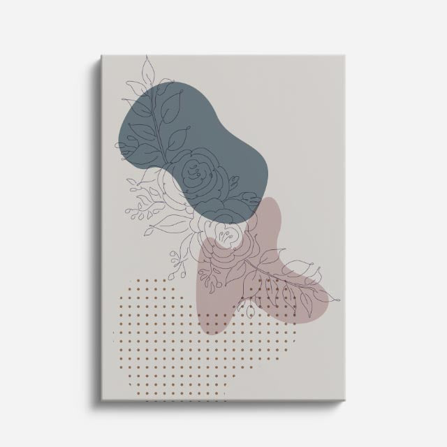 cuadro canvas floral y botanico perfil de bruma estilo contemporaneo