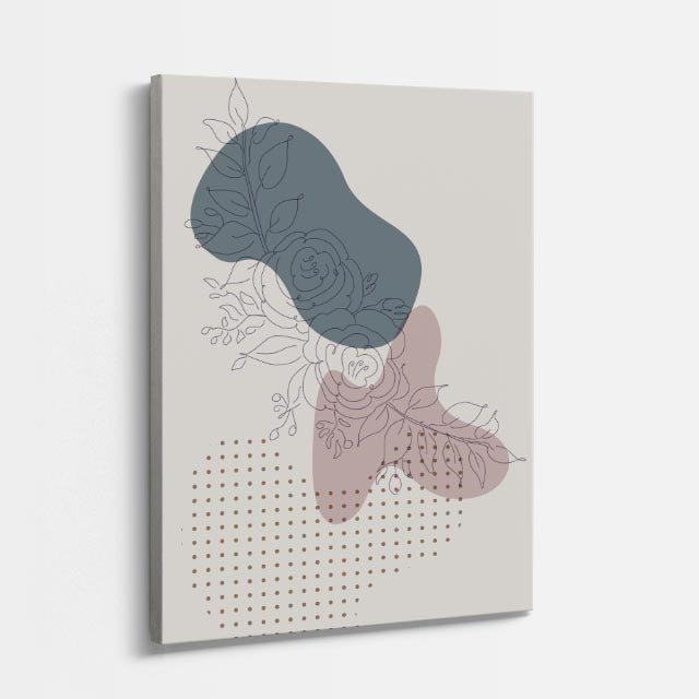 cuadro canvas floral y botanico perfil de bruma estilo contemporaneo