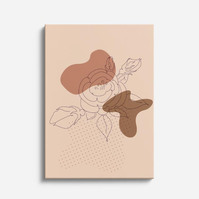 cuadro canvas floral y botanico rosa duna estilo contemporaneo