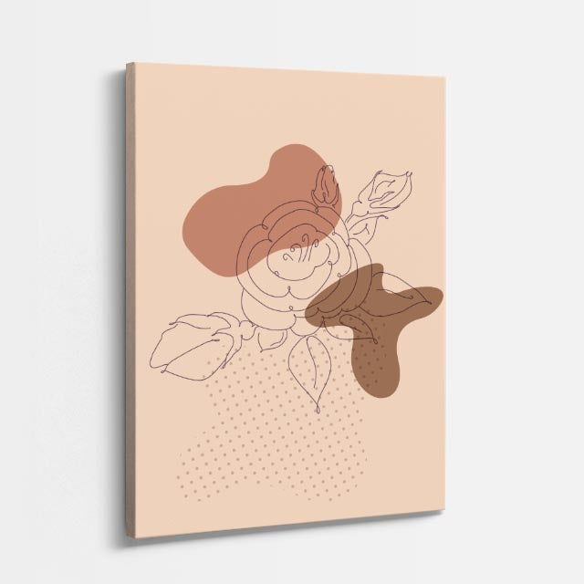cuadro canvas floral y botanico rosa duna estilo contemporaneo